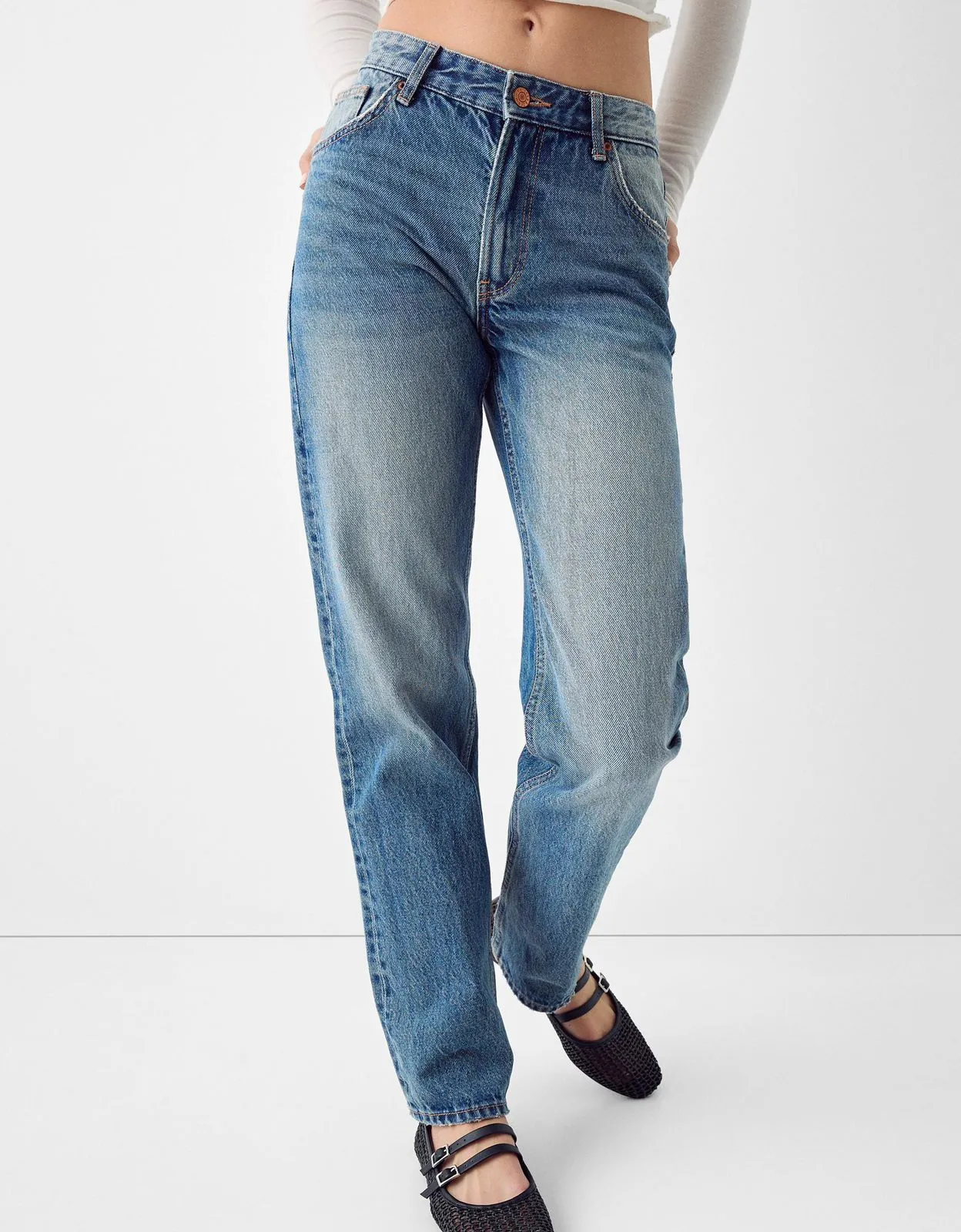 BK Premium Highwaist Straight leg Jeans Dusty blue