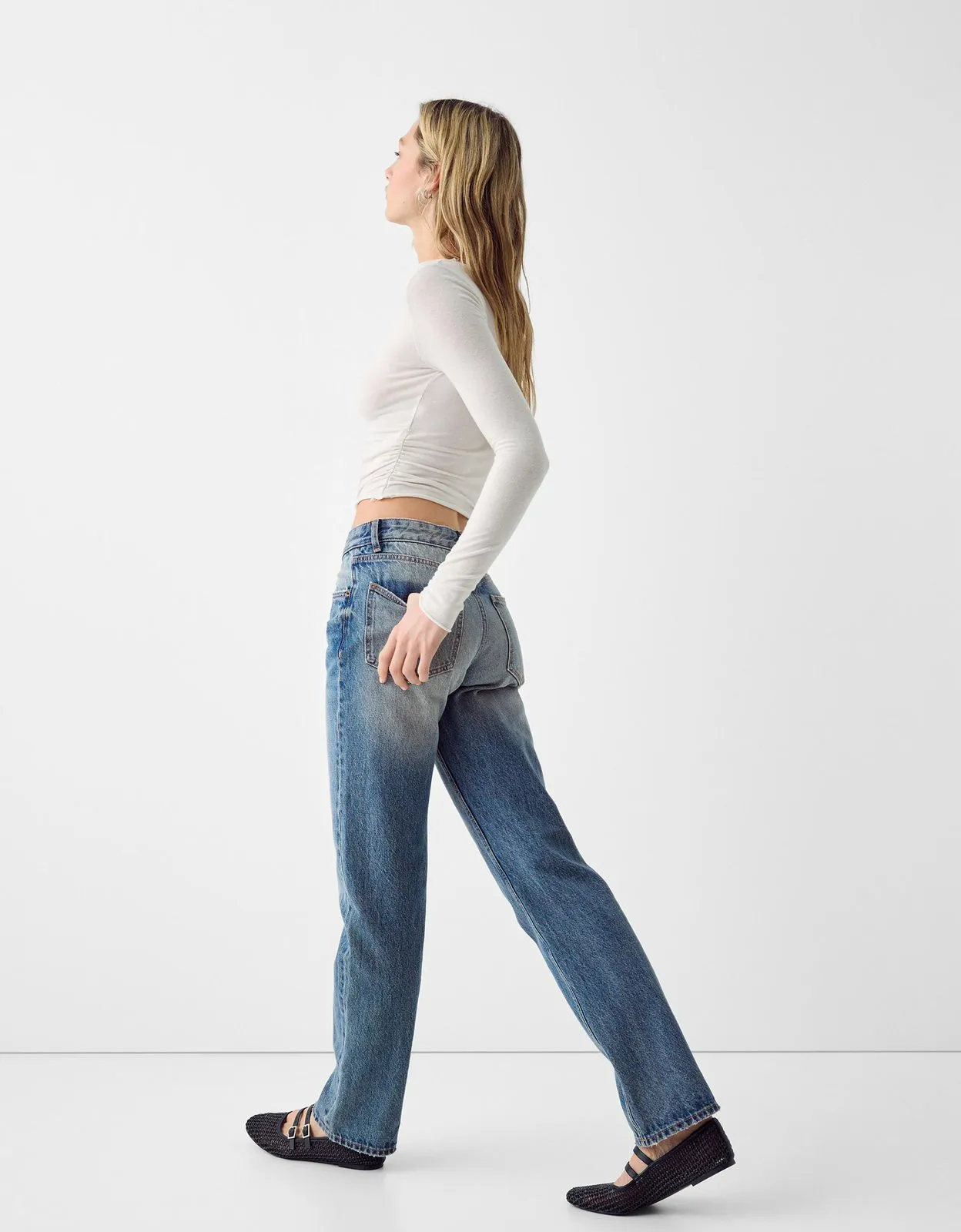 BK Premium Highwaist Straight leg Jeans Dusty blue