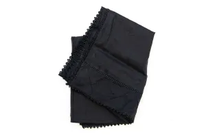 Black Cotton Embroidered Dupatta - Scarf