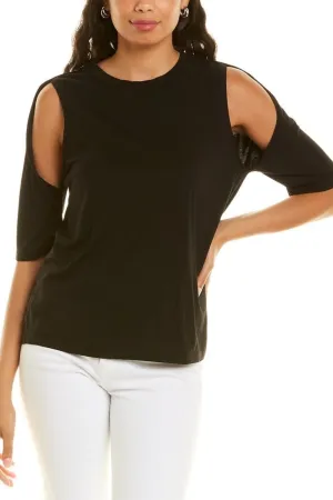 Black Cut Out Sleeve Top