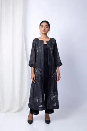 Black Lilies Jacket Set