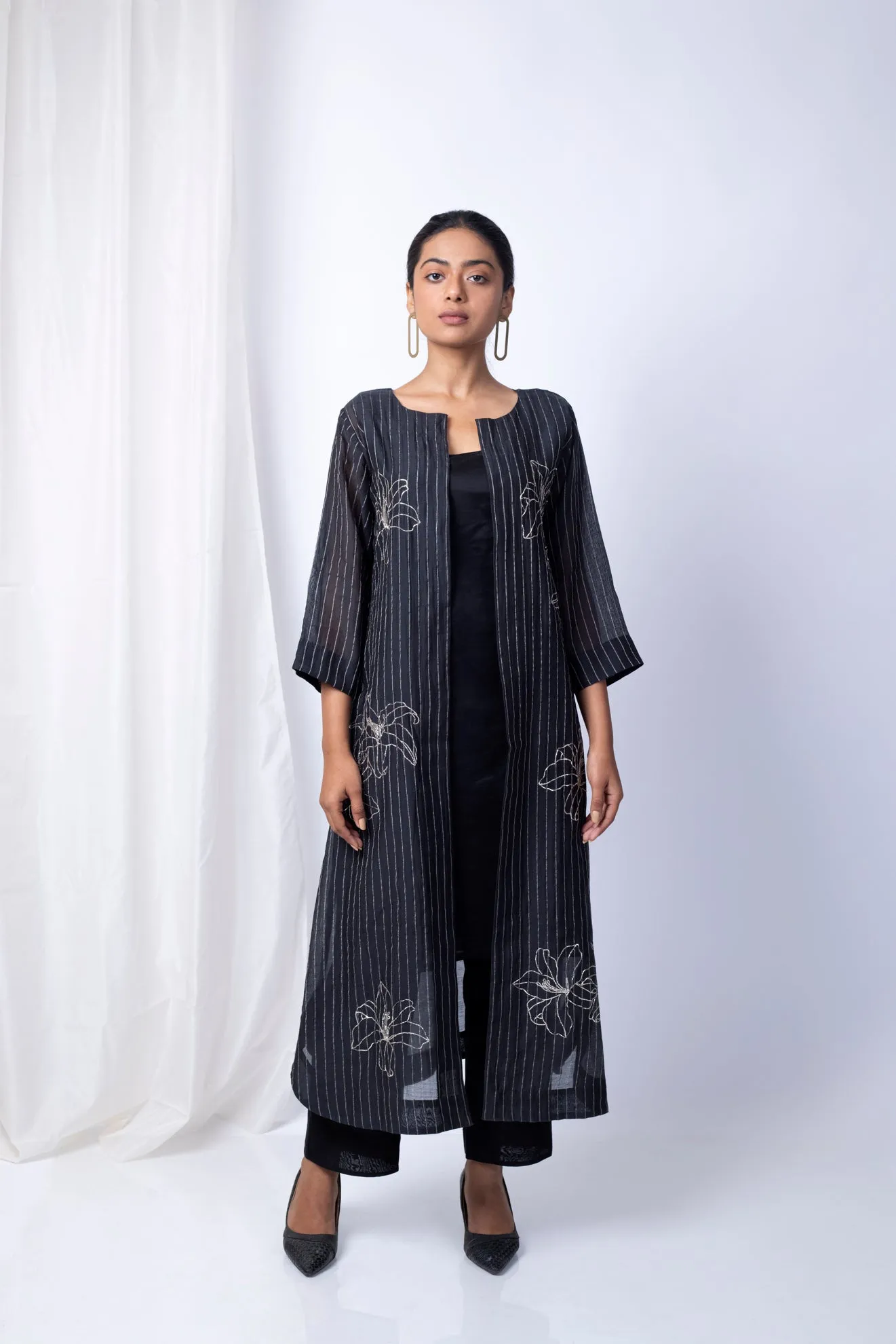 Black Lilies Jacket Set