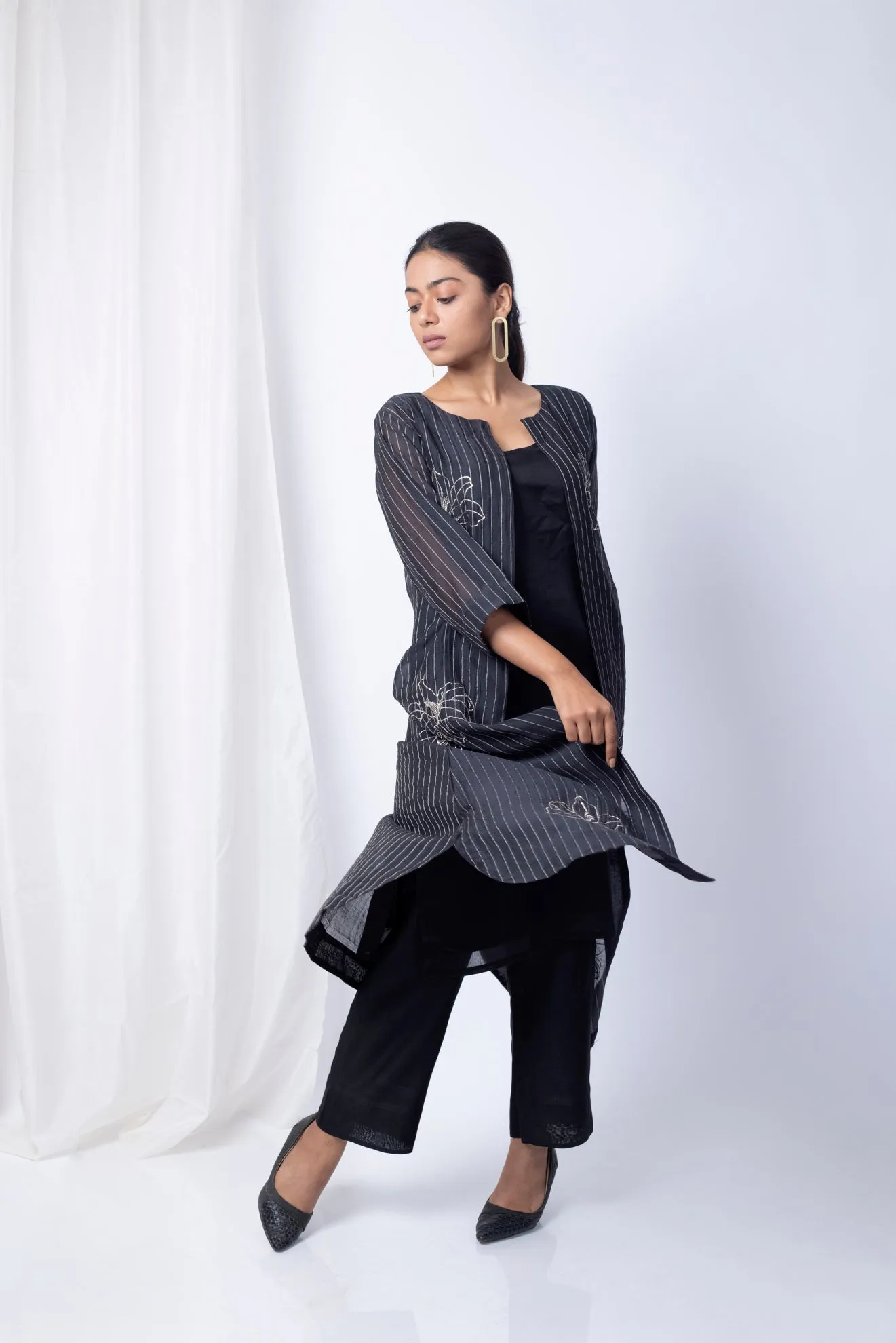 Black Lilies Jacket Set