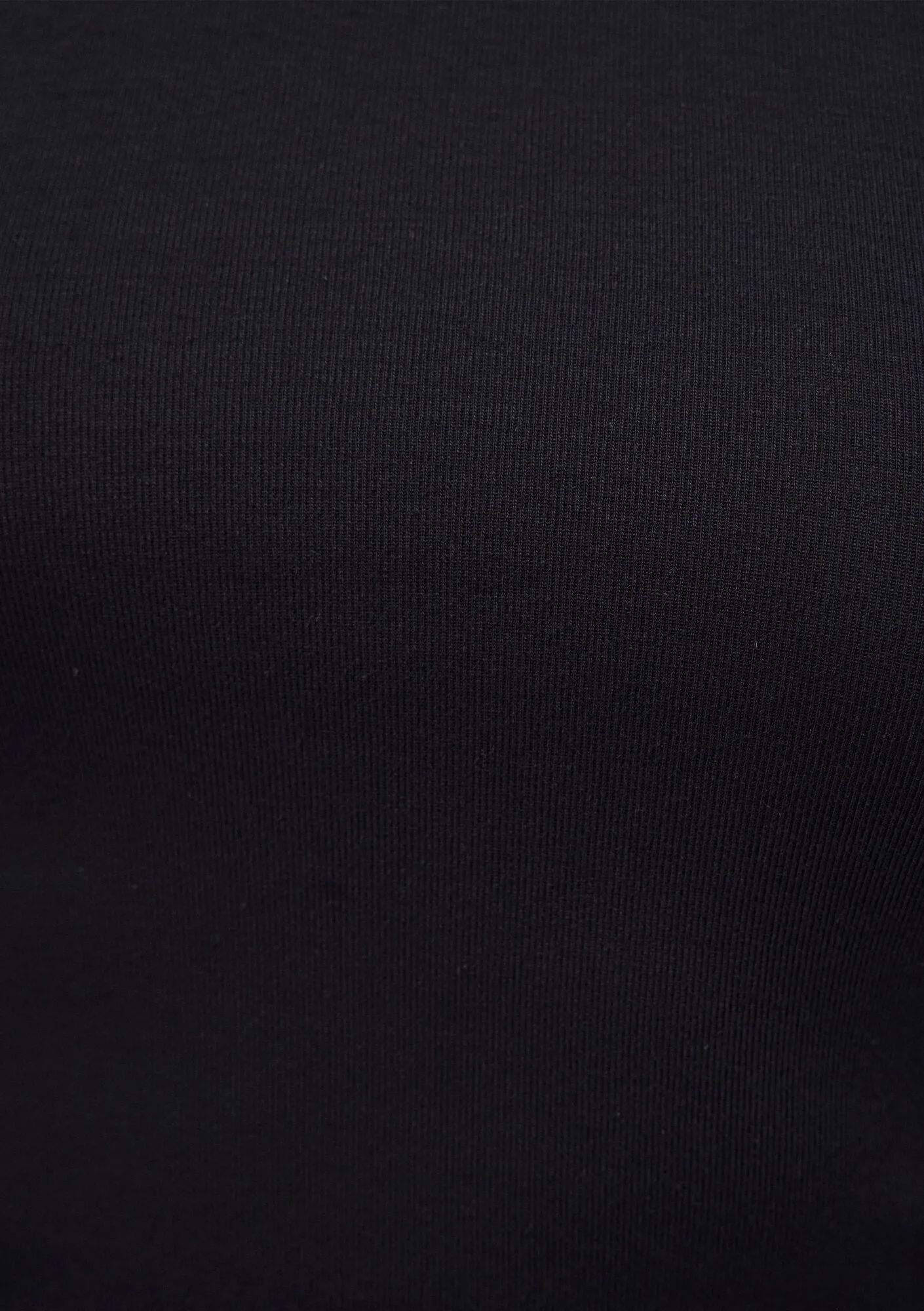 Black Long Sleeve Crop Basic T-Shirt