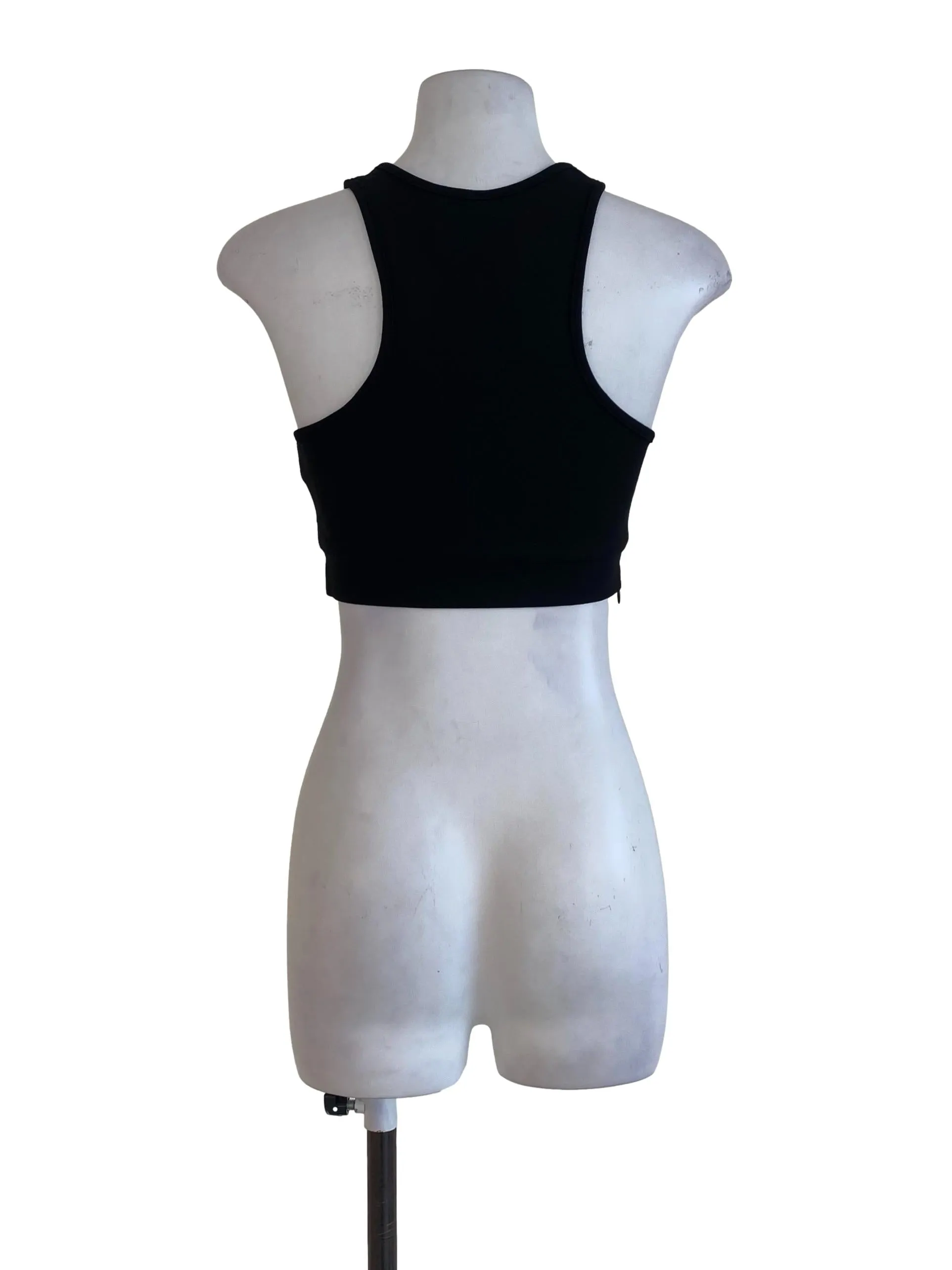 Black Plain Crop Tank Top