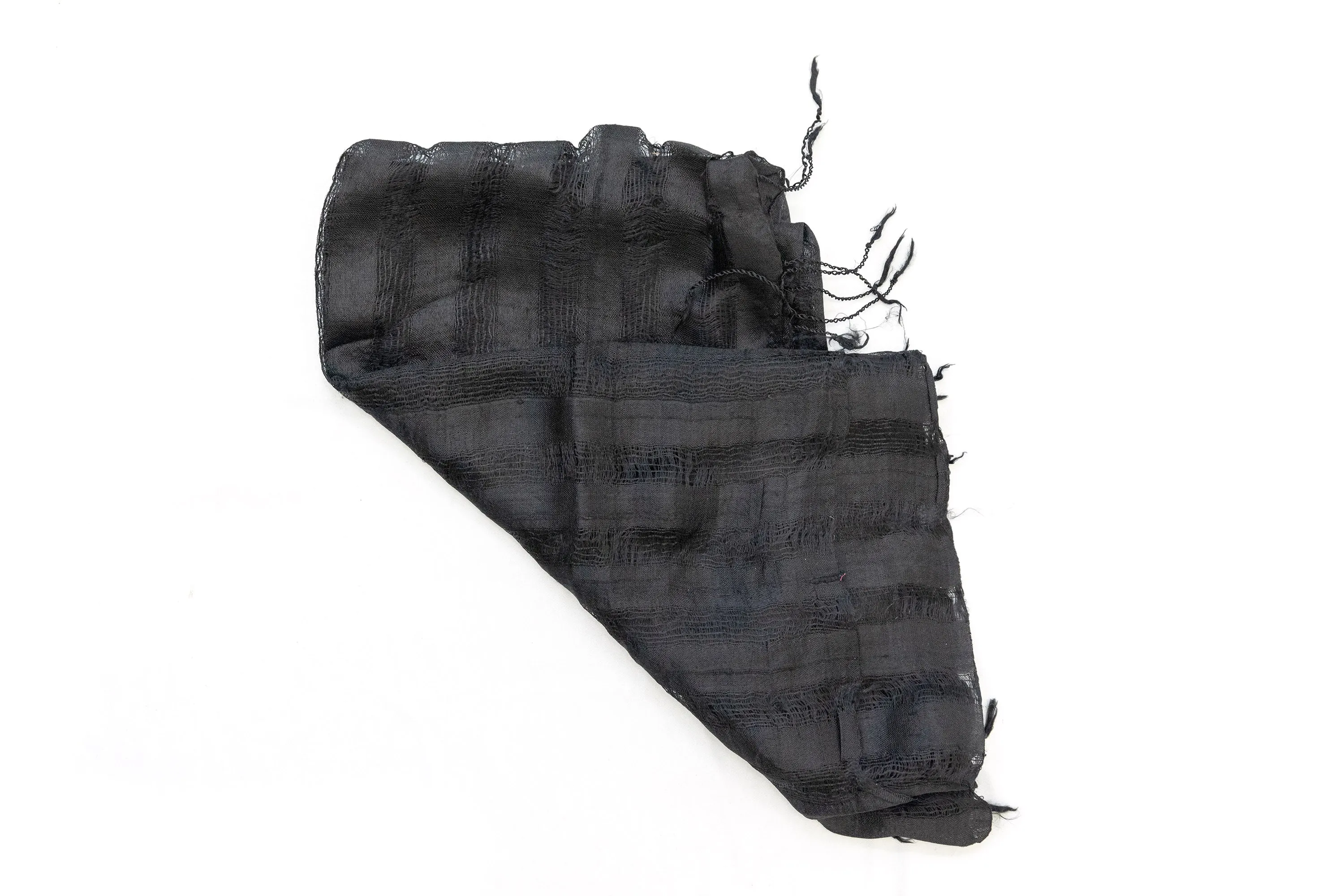 Black Striped Cotton  Dupatta - Scarf