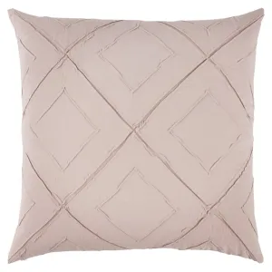 Blush Pin Tuck Diamond Pattern Throw Pillow
