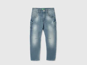 Boy's Solid Carrot Fit Jeans