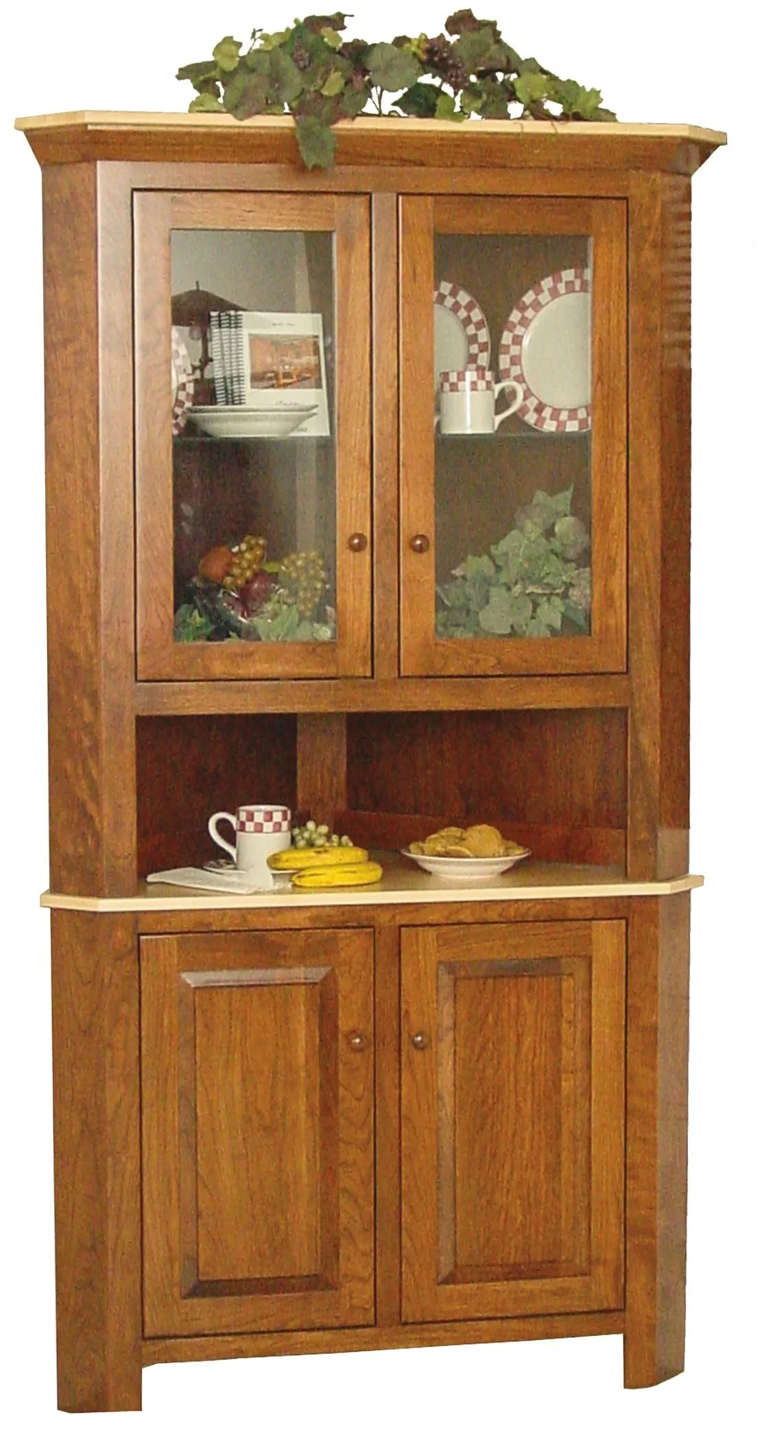 Brookline- Amish Solid Wood Corner Hutch