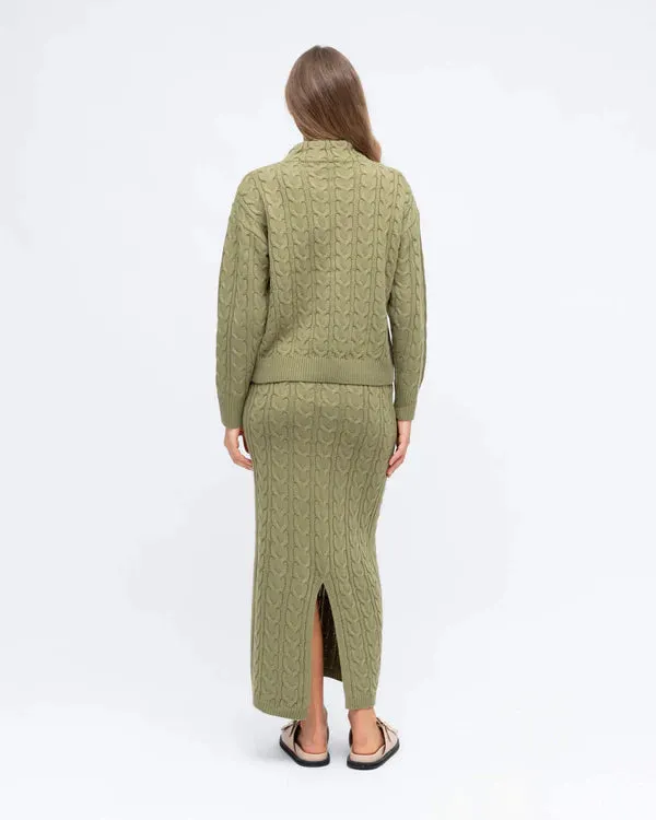 CABLE KNIT CO-ORD FUNNEL NECK KNIT JUMPER