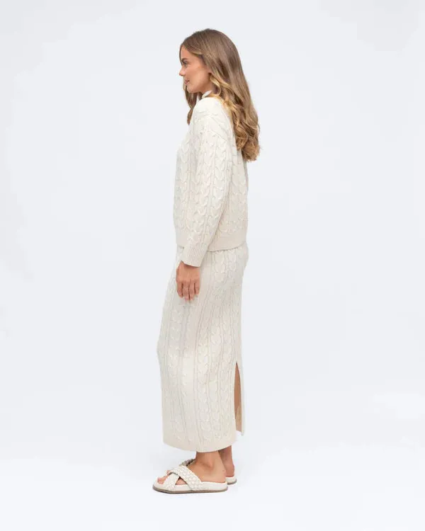 CABLE KNIT CO-ORD FUNNEL NECK KNIT JUMPER