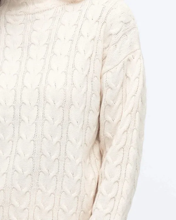 CABLE KNIT CO-ORD FUNNEL NECK KNIT JUMPER