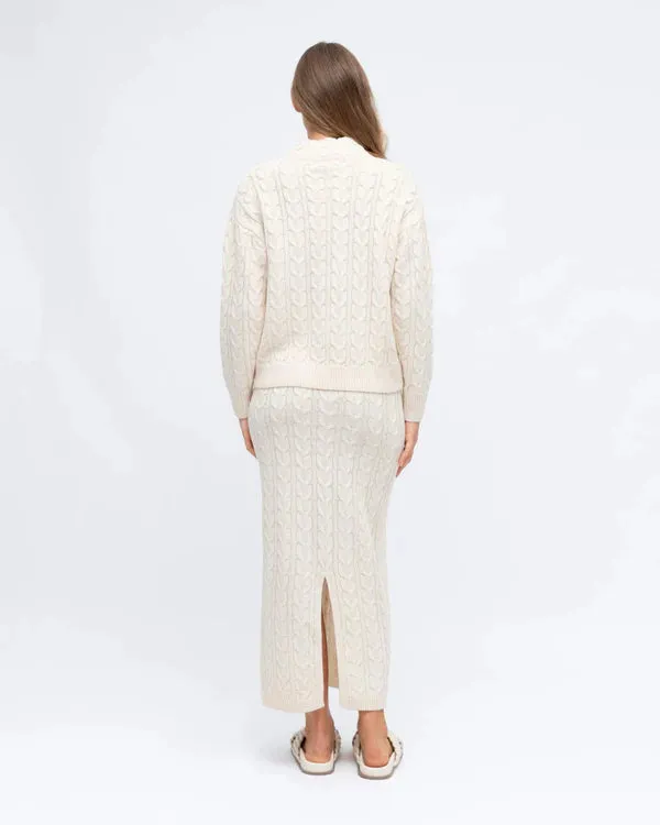 CABLE KNIT CO-ORD FUNNEL NECK KNIT JUMPER