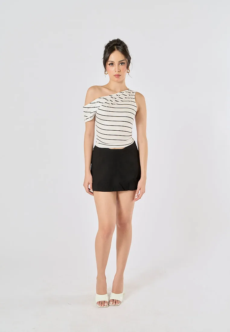 Cairo Black Outwear High Waist Skort
