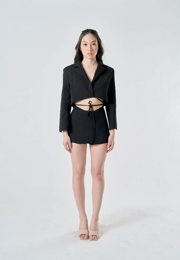 Cairo Black Outwear High Waist Skort
