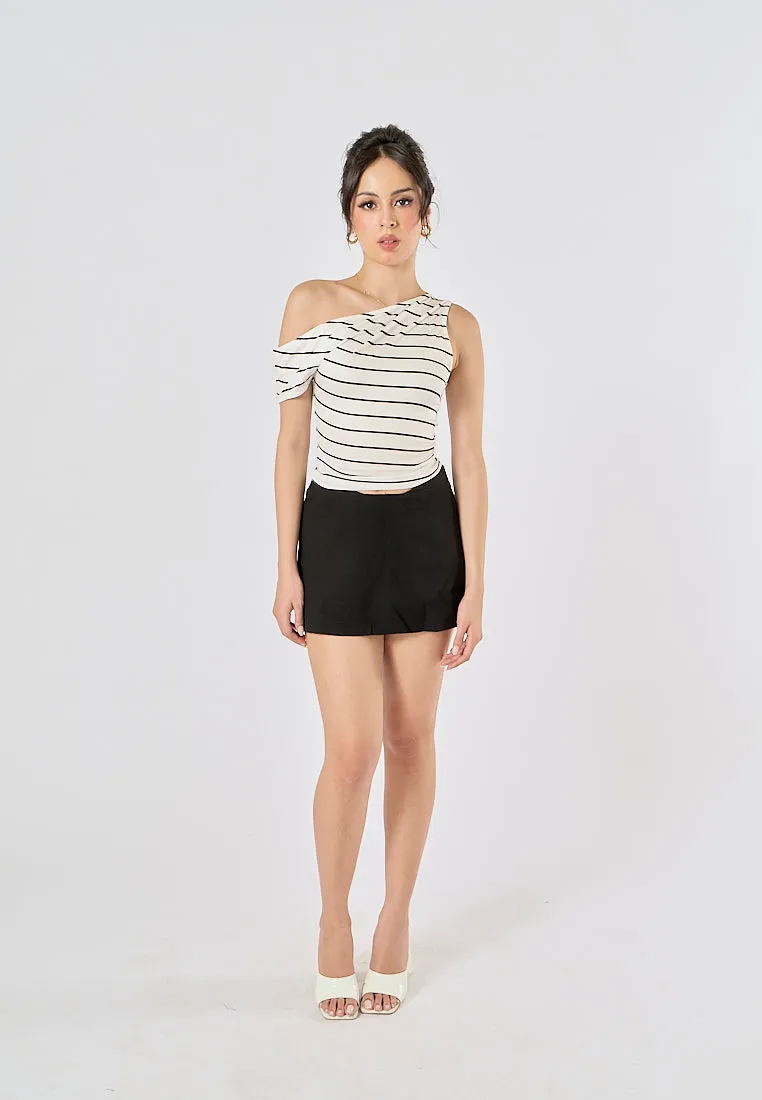 Cairo Black Outwear High Waist Skort