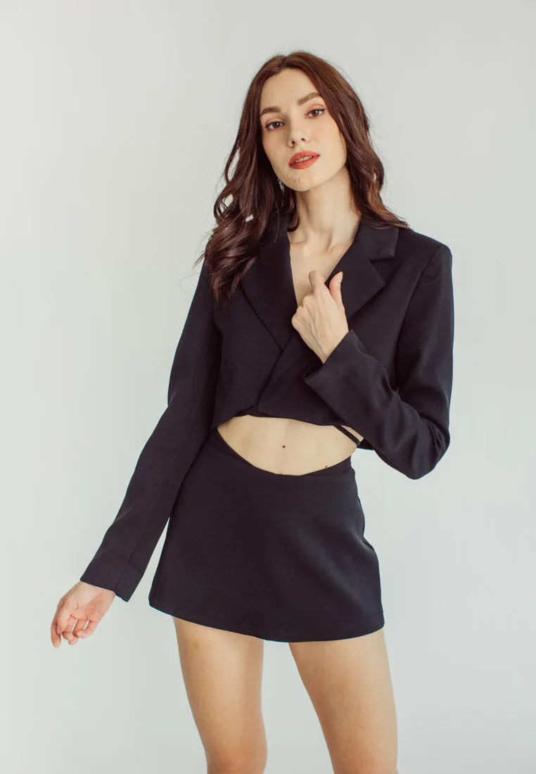 Cairo Black Outwear High Waist Skort