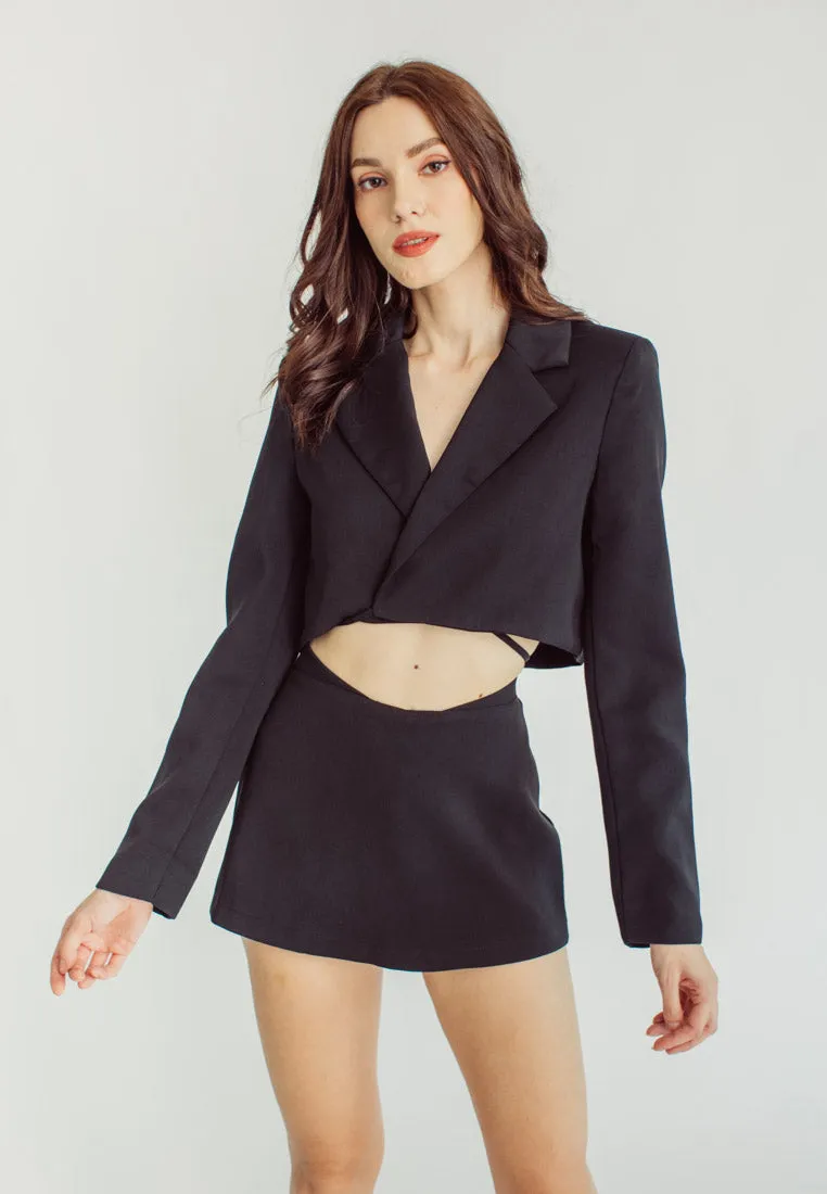 Cairo Black Outwear High Waist Skort