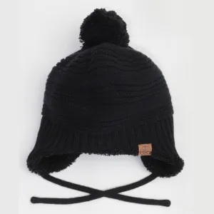 Calikids W2025 Cotton Knit Winter Hat (Black)