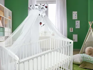 Canopy Holder Pole Bar Drape Mosquito Net with Ribbon COTBED/ COT Little Mouse