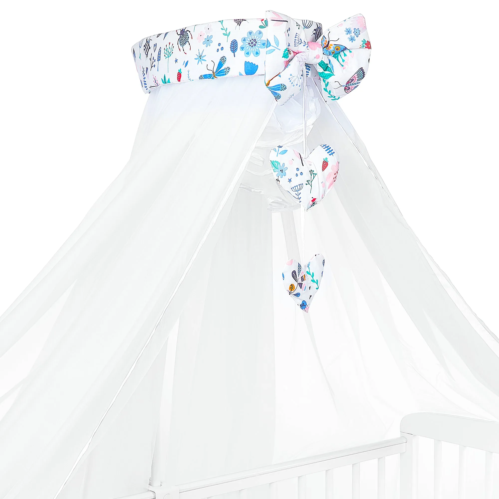 Canopy Holder Pole Bar Drape Mosquito Net with Ribbon COTBED/ COT On the Meadow