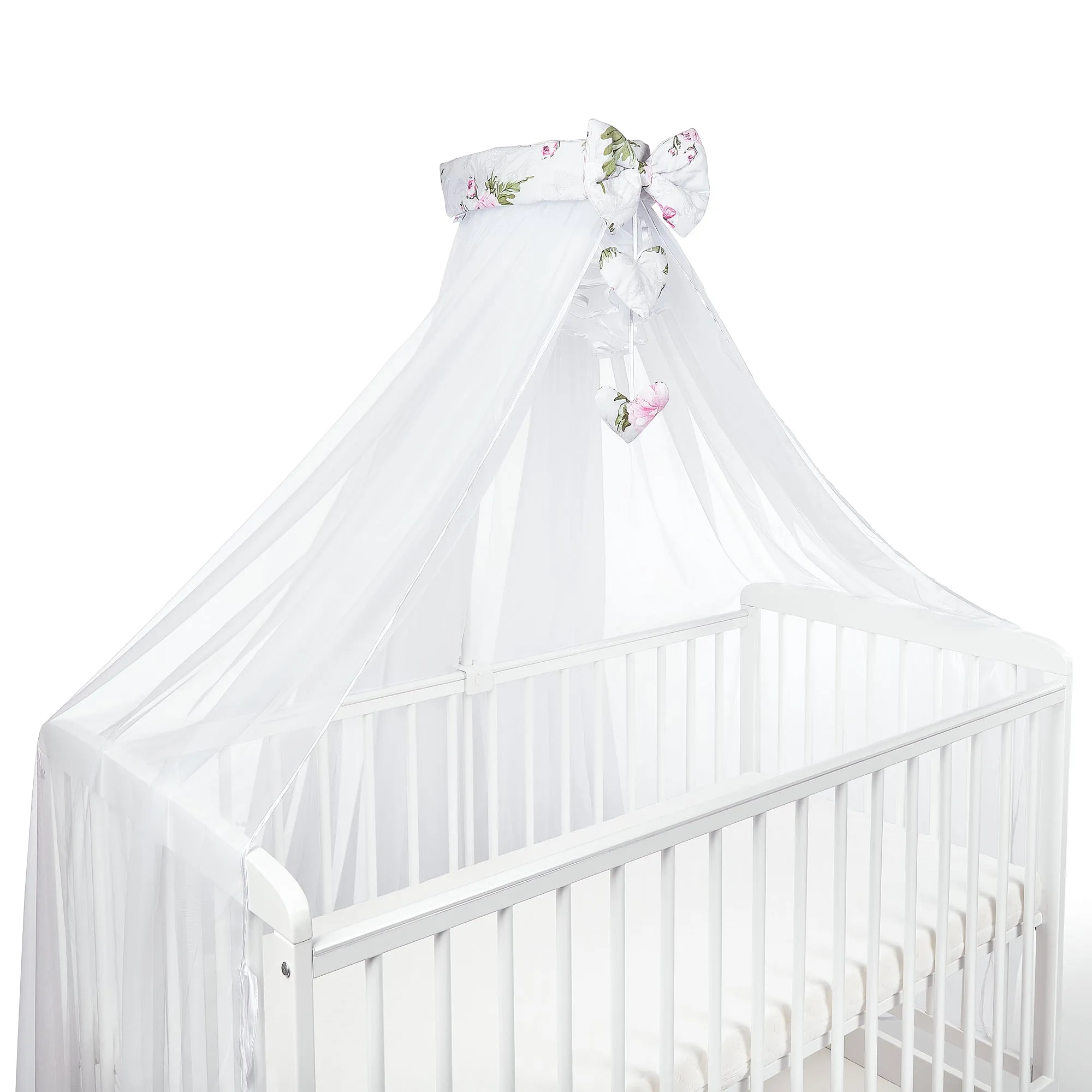 Canopy Holder Pole Bar Drape Mosquito Net with Ribbon COTBED/ COT Peony and Butterflies