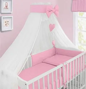 Canopy Holder Pole Bar Drape Mosquito Net with Ribbon COTBED/ COT Pink
