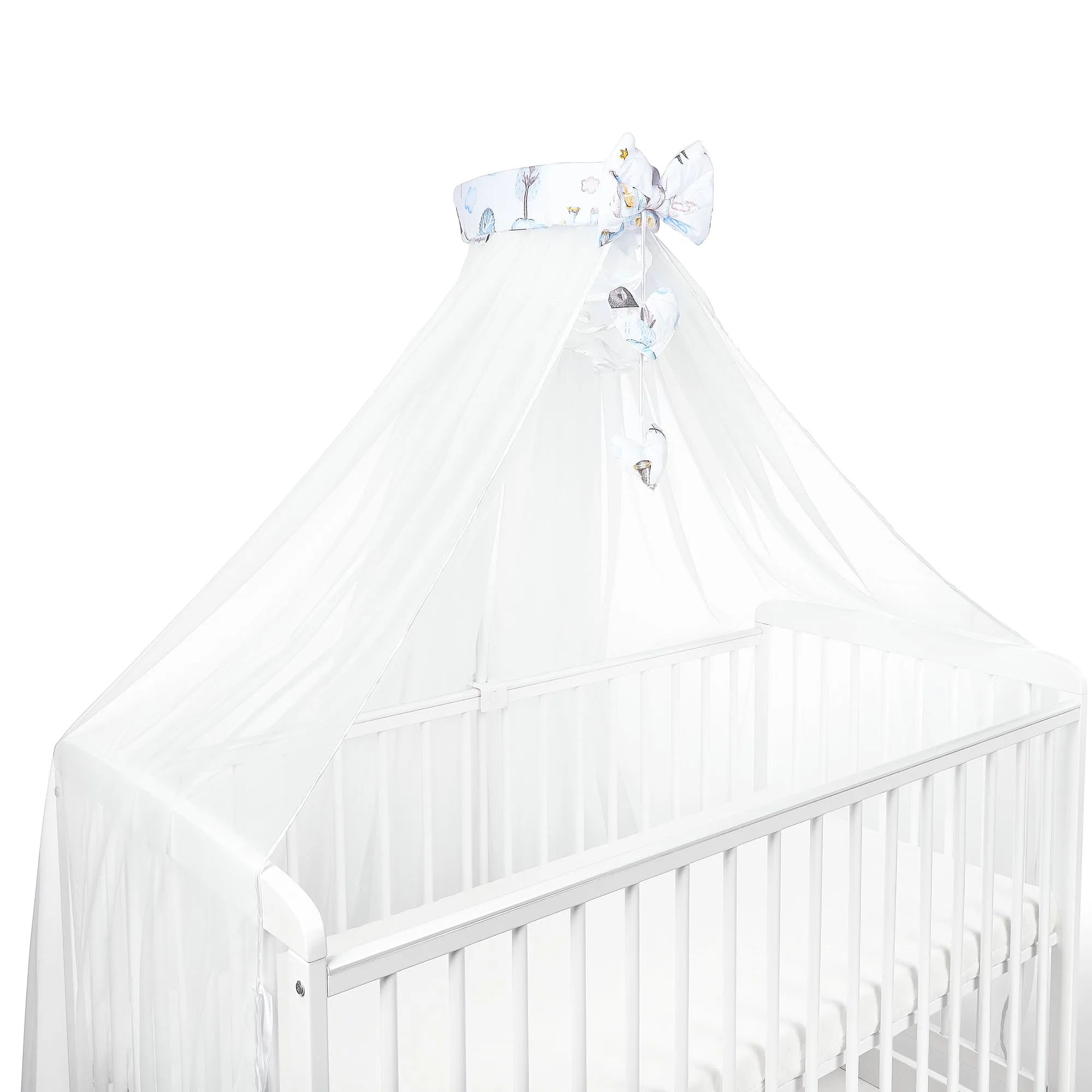 Canopy Holder Pole Bar Drape Mosquito Net with Ribbon COTBED/ COT Retro Locomotive