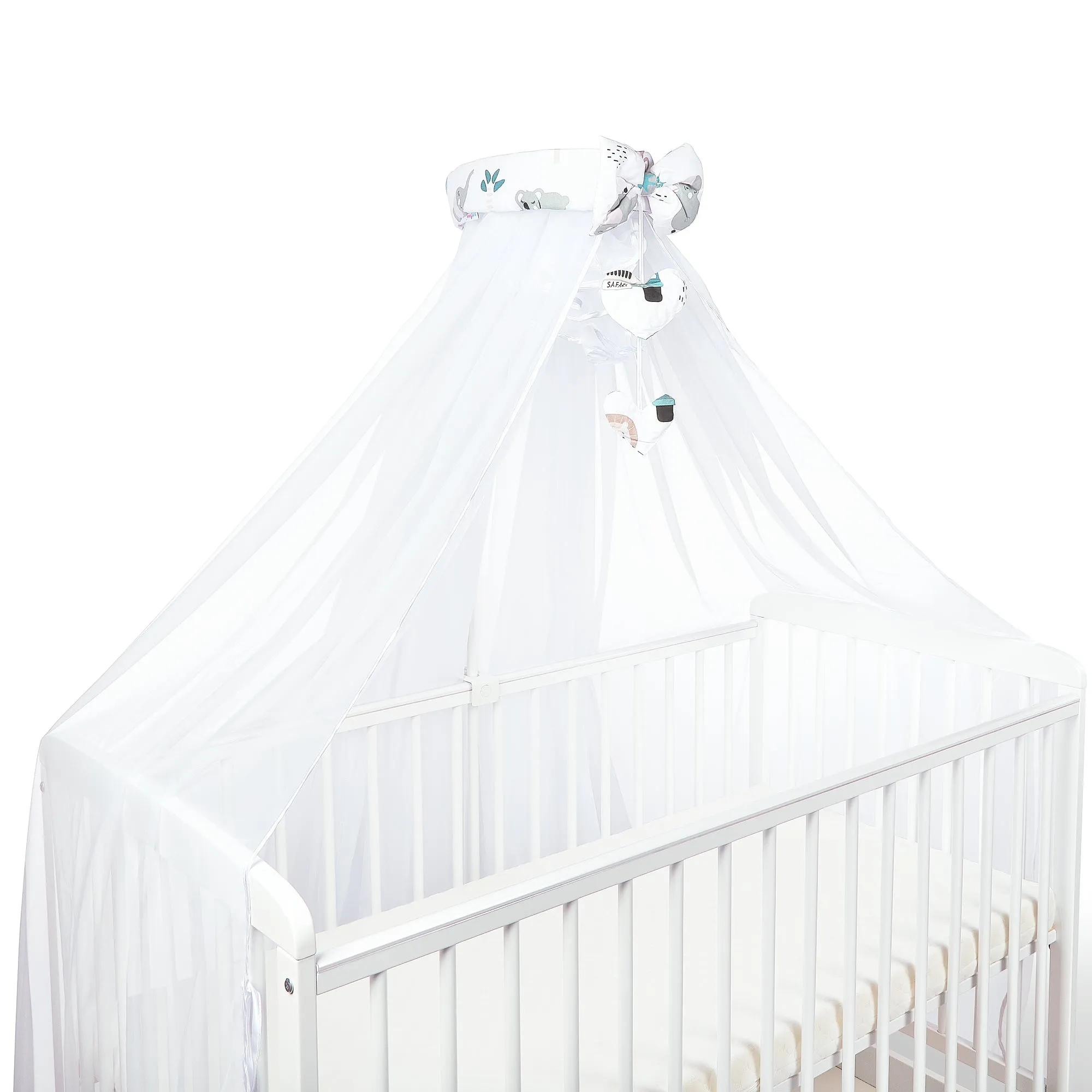 Canopy Holder Pole Bar Drape Mosquito Net with Ribbon COTBED/ COT Safari