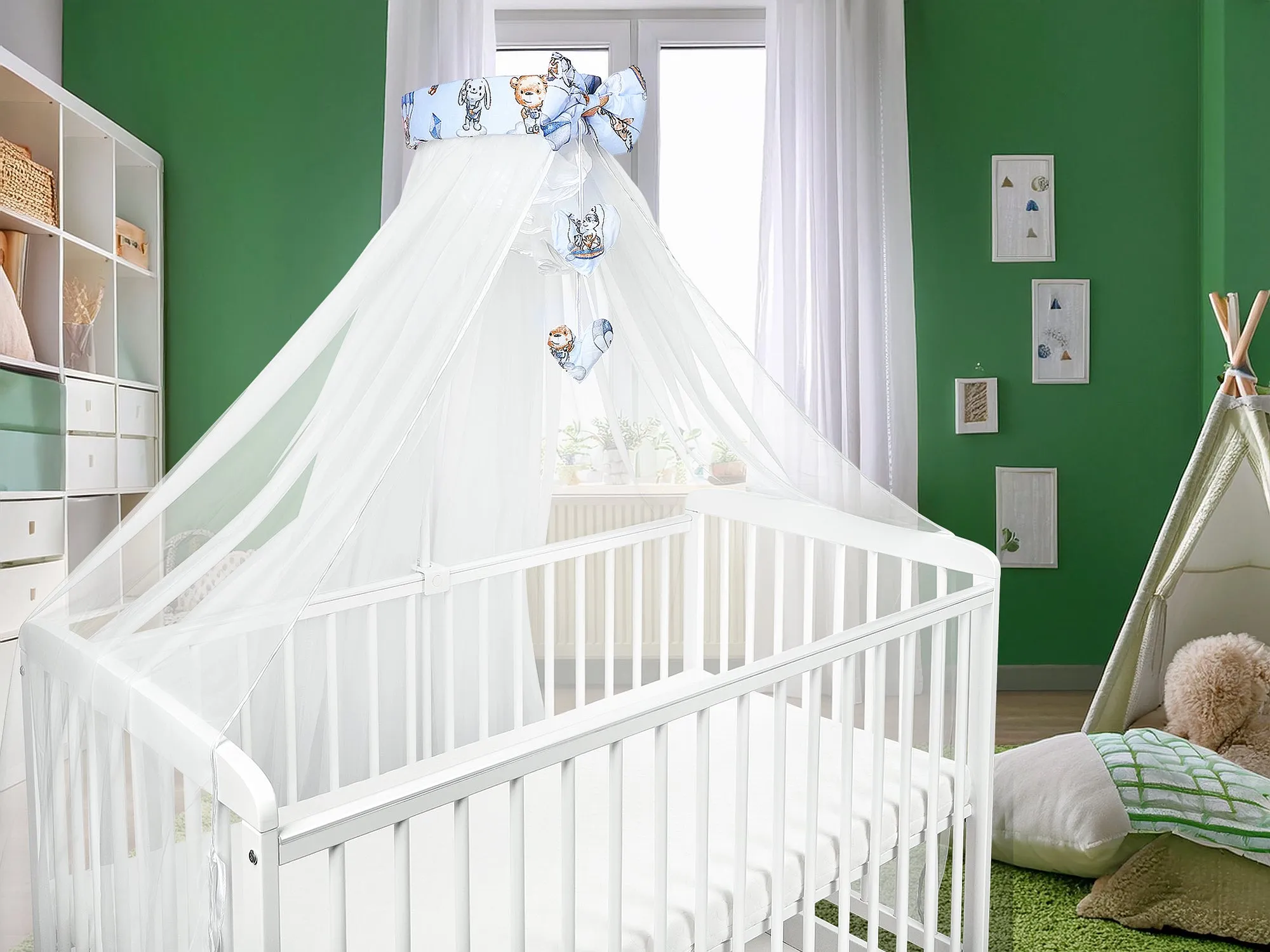 Canopy Holder Pole Bar Drape Mosquito Net with Ribbon COTBED/ COT Walk in the Clouds