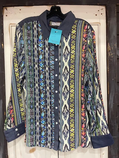 CF33-26 VINTAGE COLLECTION BLOUSE BLUE XL