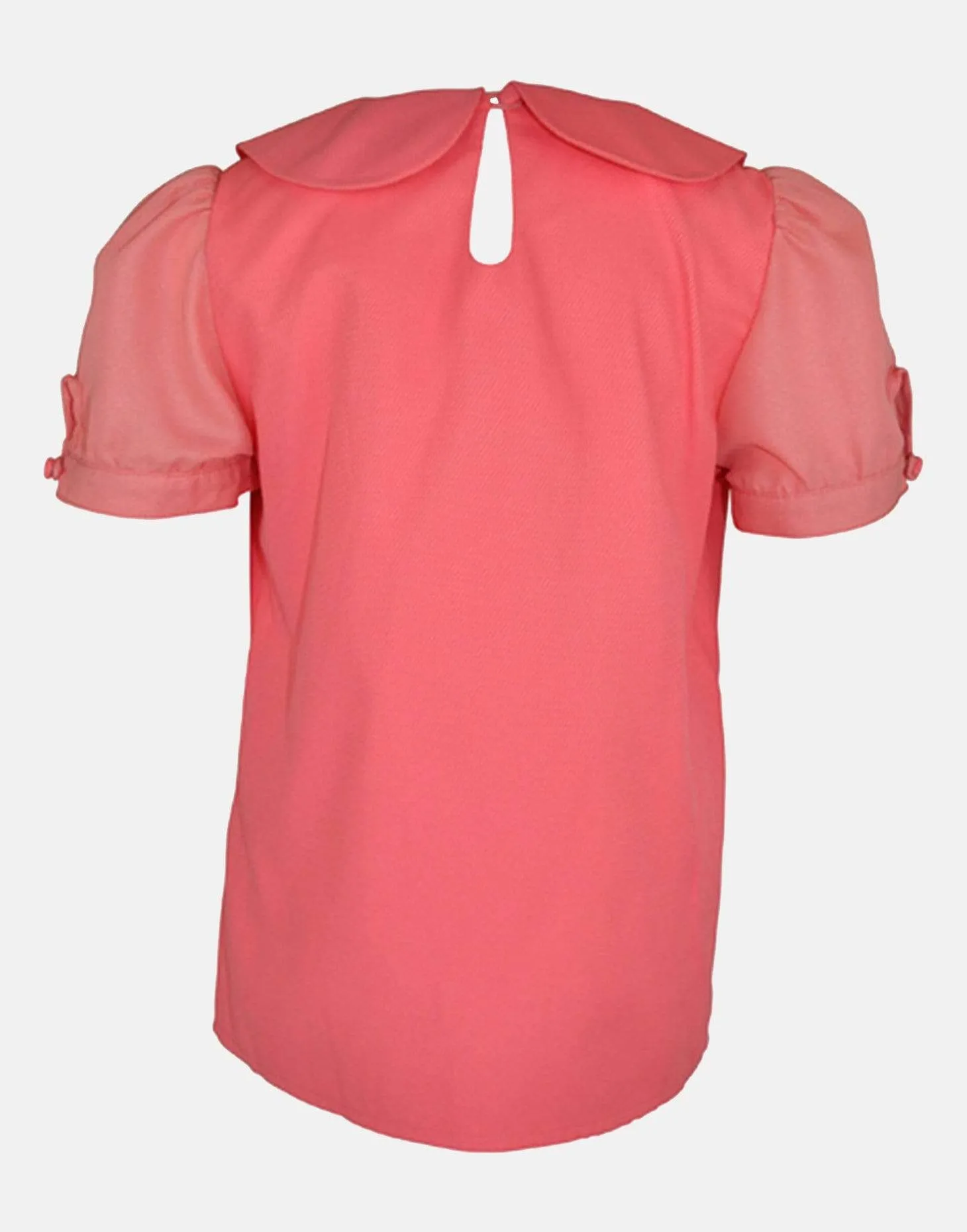 Charlotte: Coral ruched collar blouse