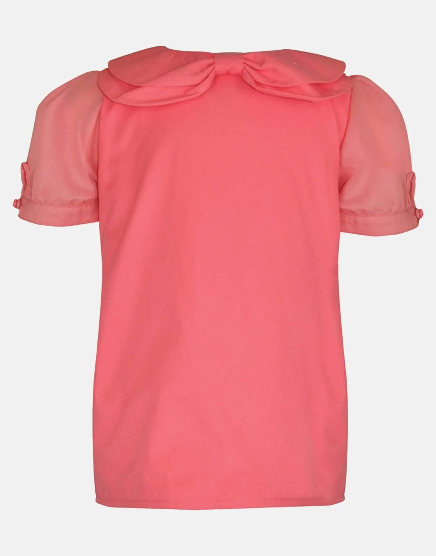 Charlotte: Coral ruched collar blouse