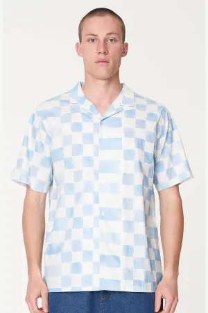 CHECKERS PARTY SHIRT - BLUE HAZE/CHALK