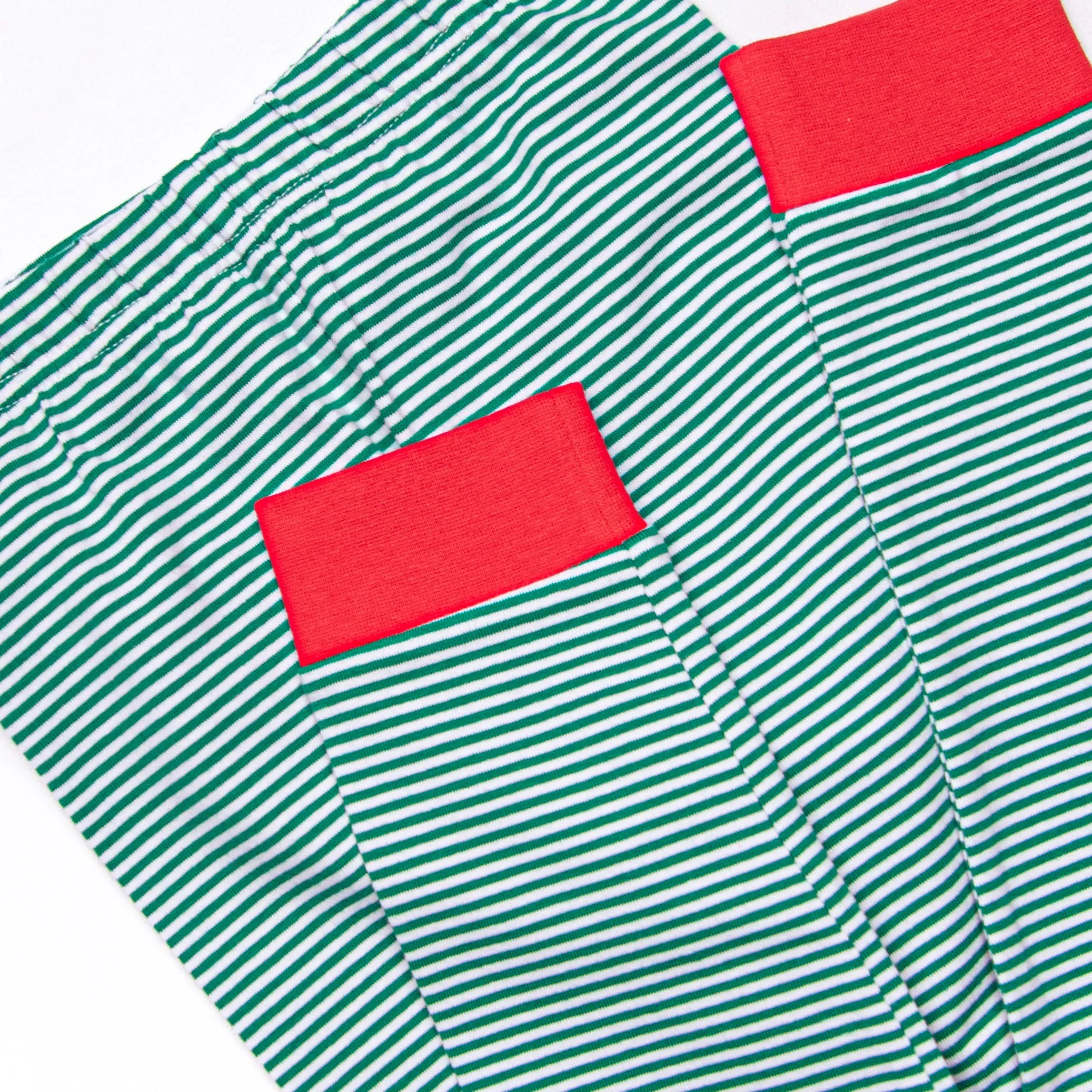 Checking It Twice Applique Ruffle Pajama Set, Red and Green