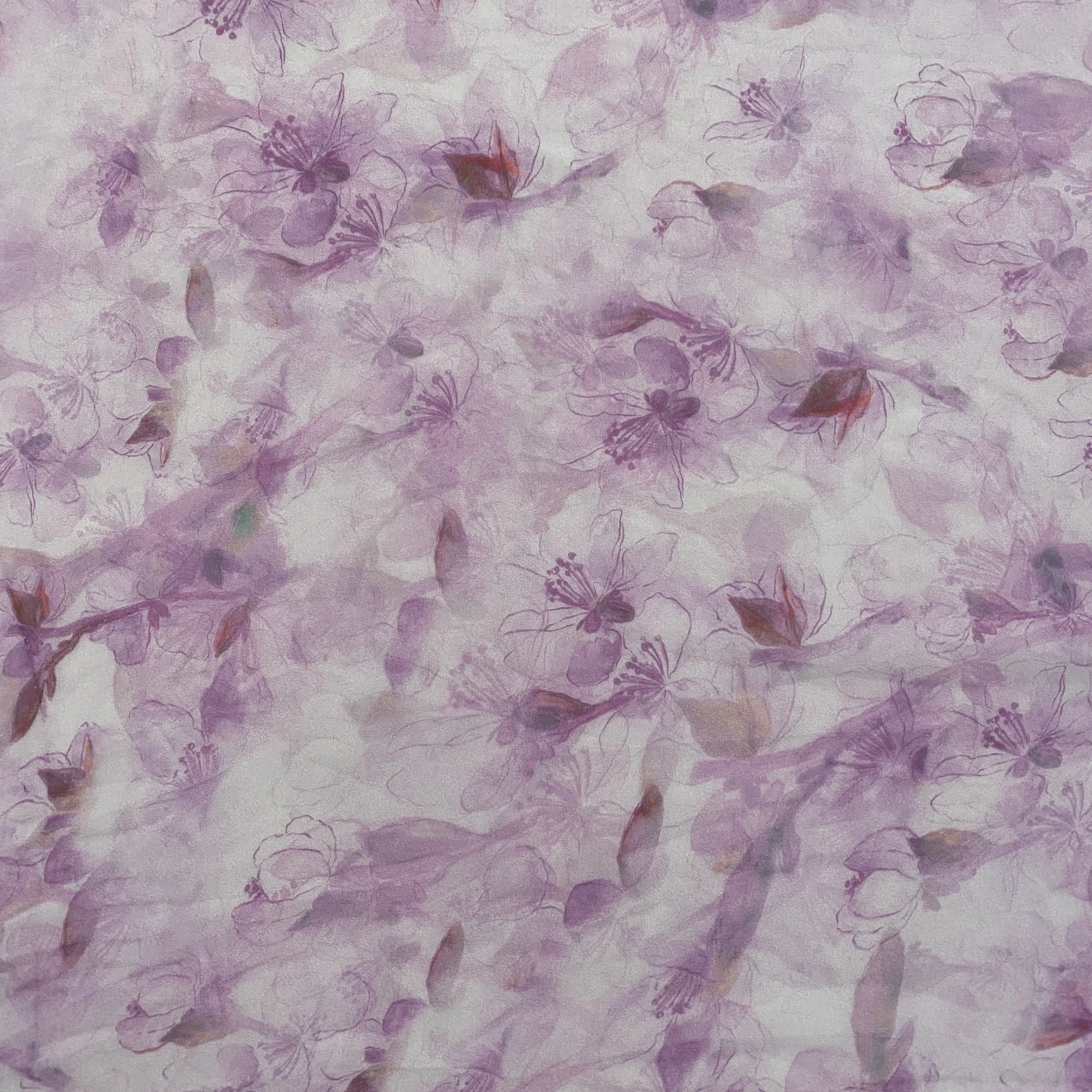 Cherry Blossom Sheer Silk Chiffon - Pastel Magenta