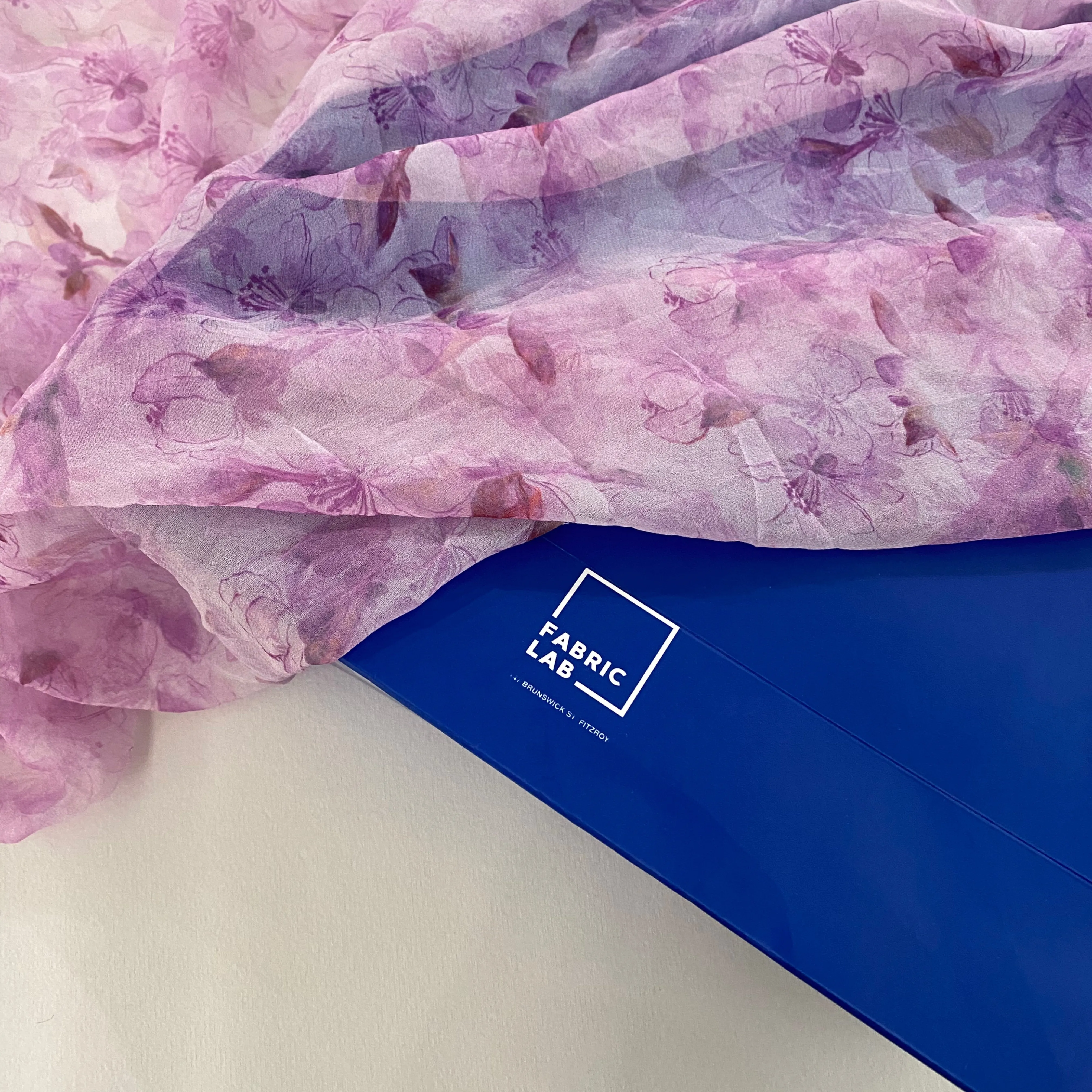Cherry Blossom Sheer Silk Chiffon - Pastel Magenta