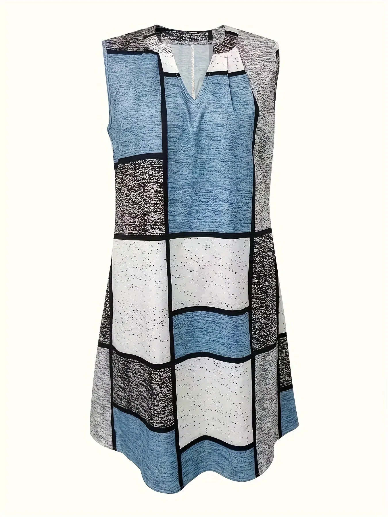 Chic Plus Size Colorblock Tank Dress - Easy-Breezy Sleeveless Style for Casual Summer Days