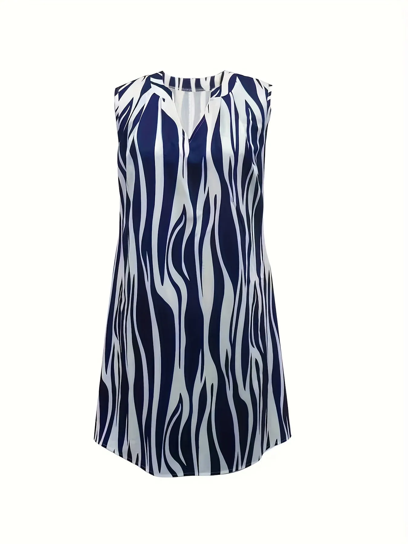 Chic Plus Size Colorblock Tank Dress - Easy-Breezy Sleeveless Style for Casual Summer Days