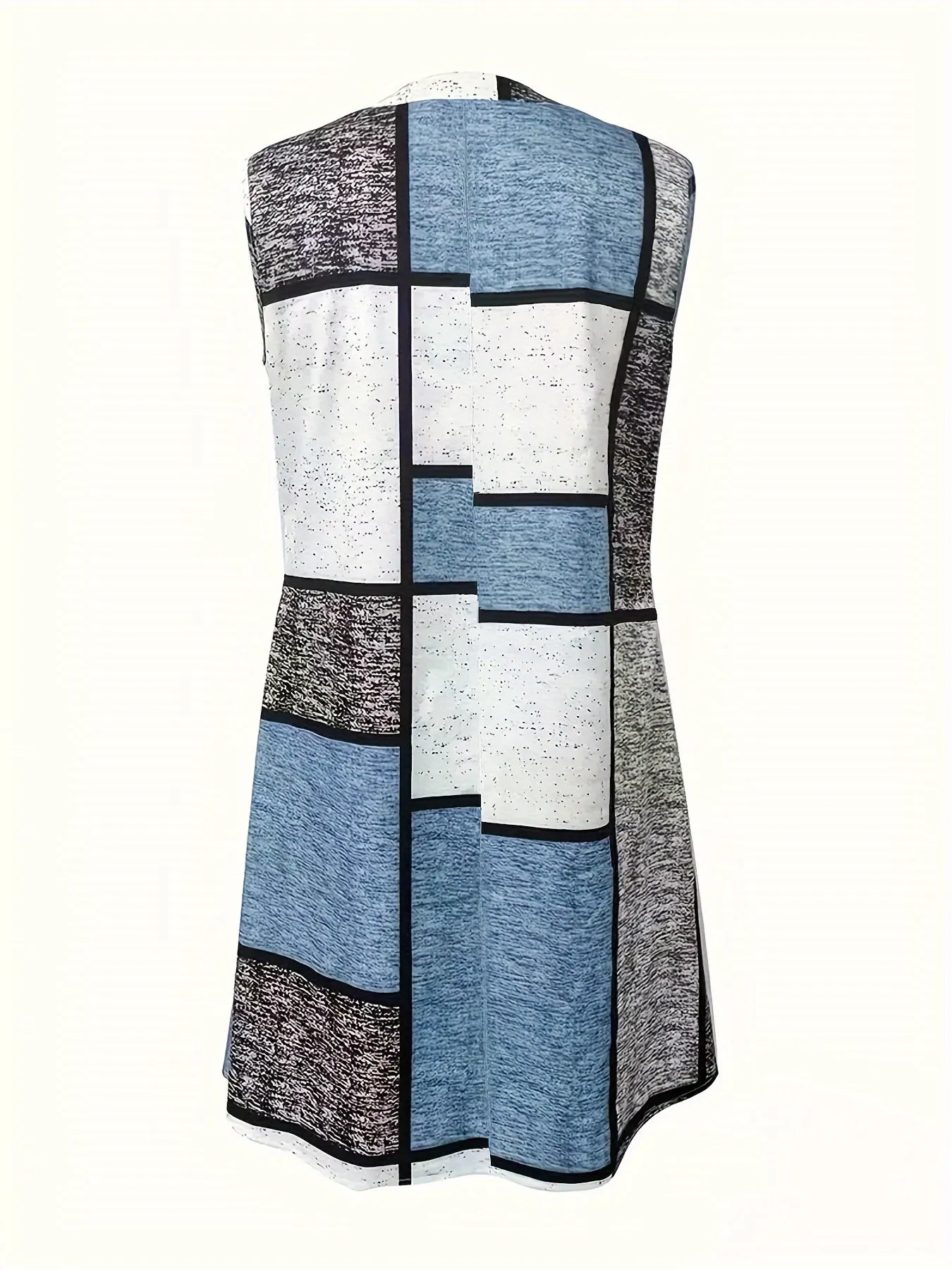 Chic Plus Size Colorblock Tank Dress - Easy-Breezy Sleeveless Style for Casual Summer Days