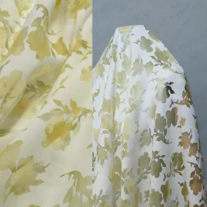 Chiffon Pansy Window Cotton/Nylon Twill - Gold/Pale Goldenrod