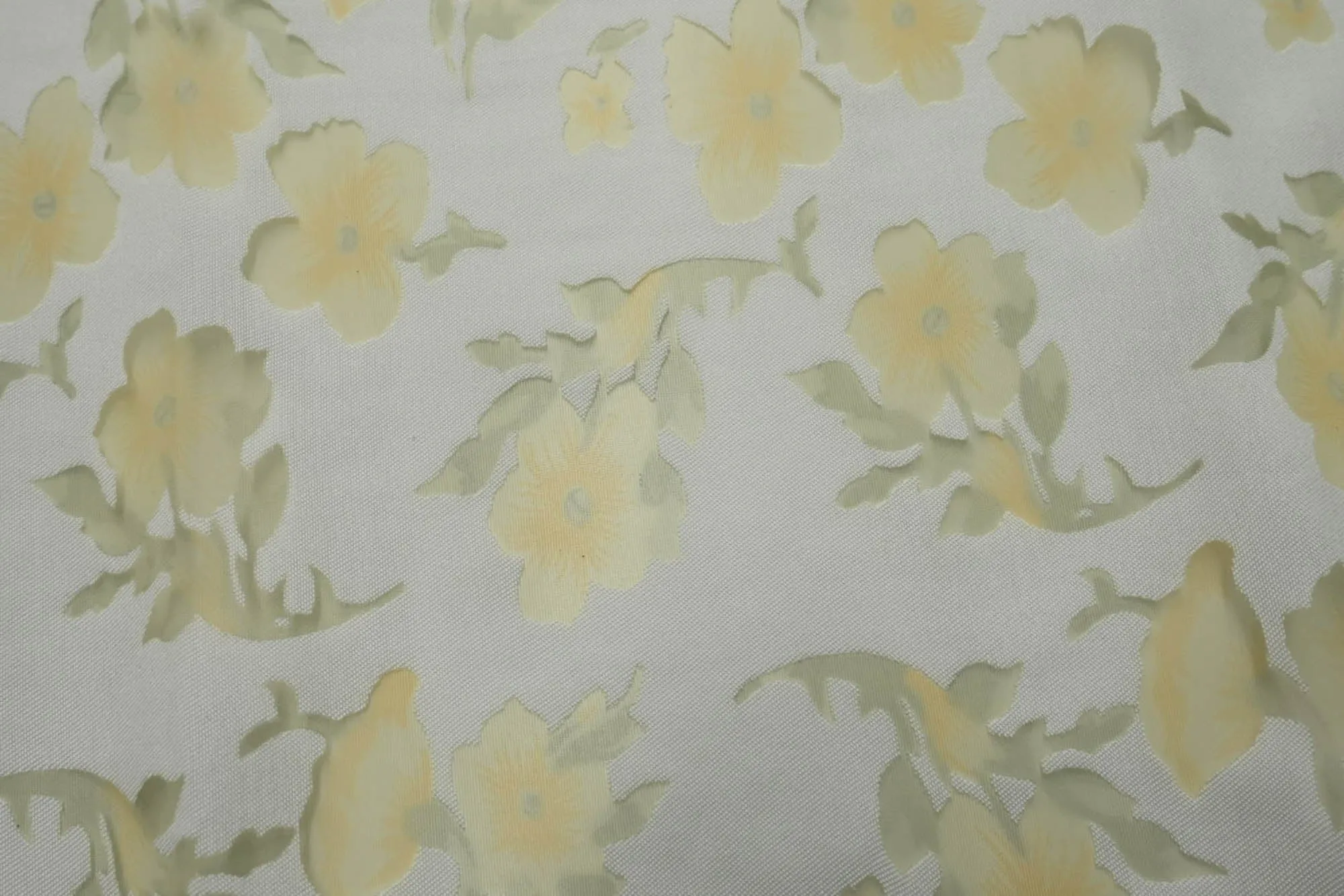 Chiffon Pansy Window Cotton/Nylon Twill - Gold/Pale Goldenrod
