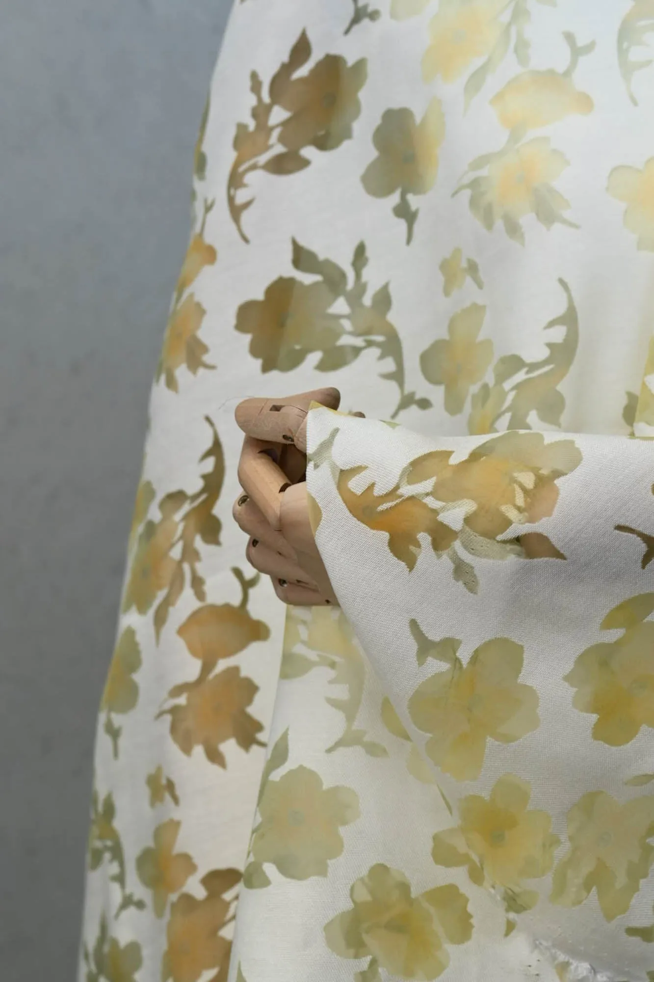 Chiffon Pansy Window Cotton/Nylon Twill - Gold/Pale Goldenrod