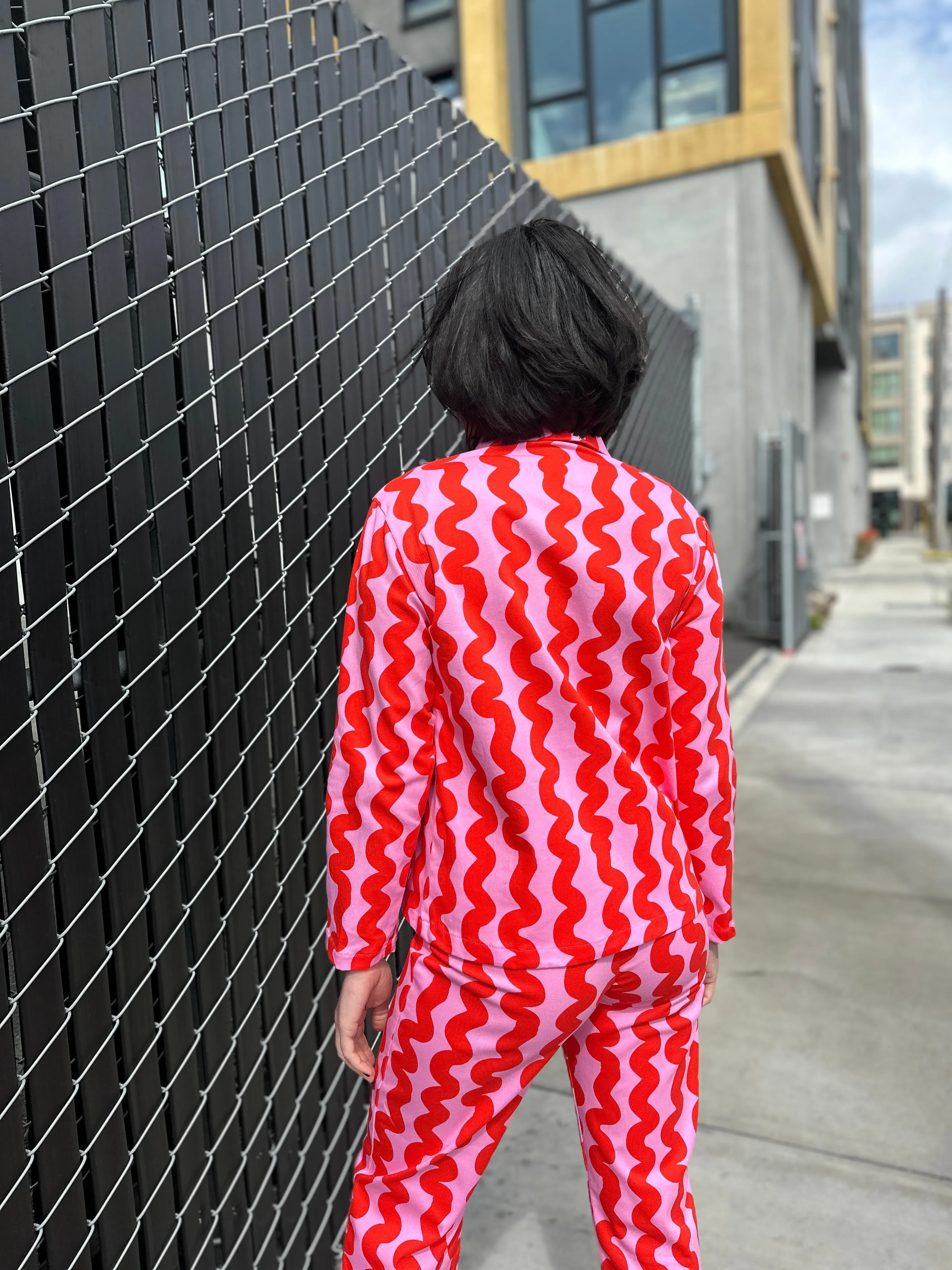 Chore Coat Pink Squiggle