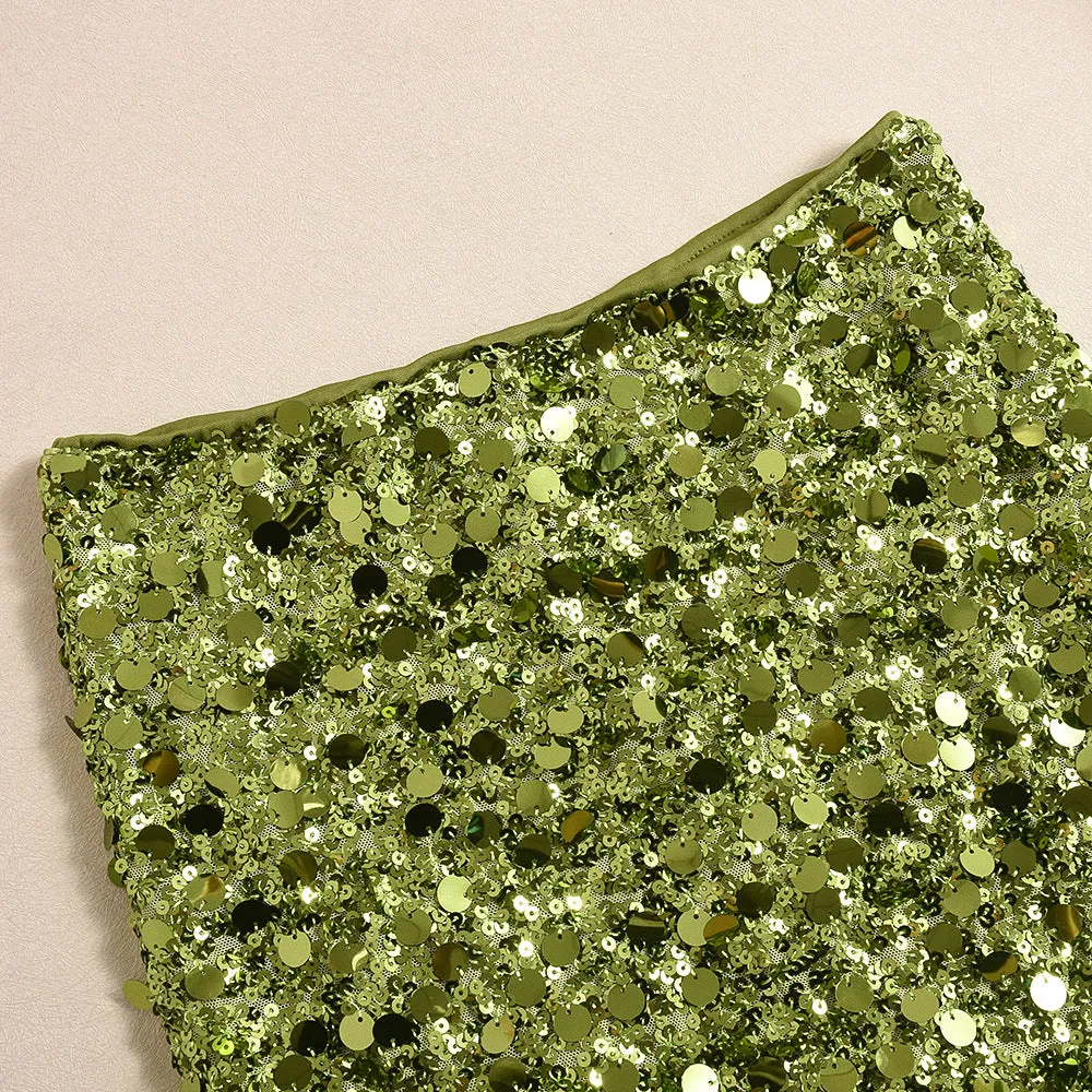 Christmas Low Rise Sequin Maxi Skirt