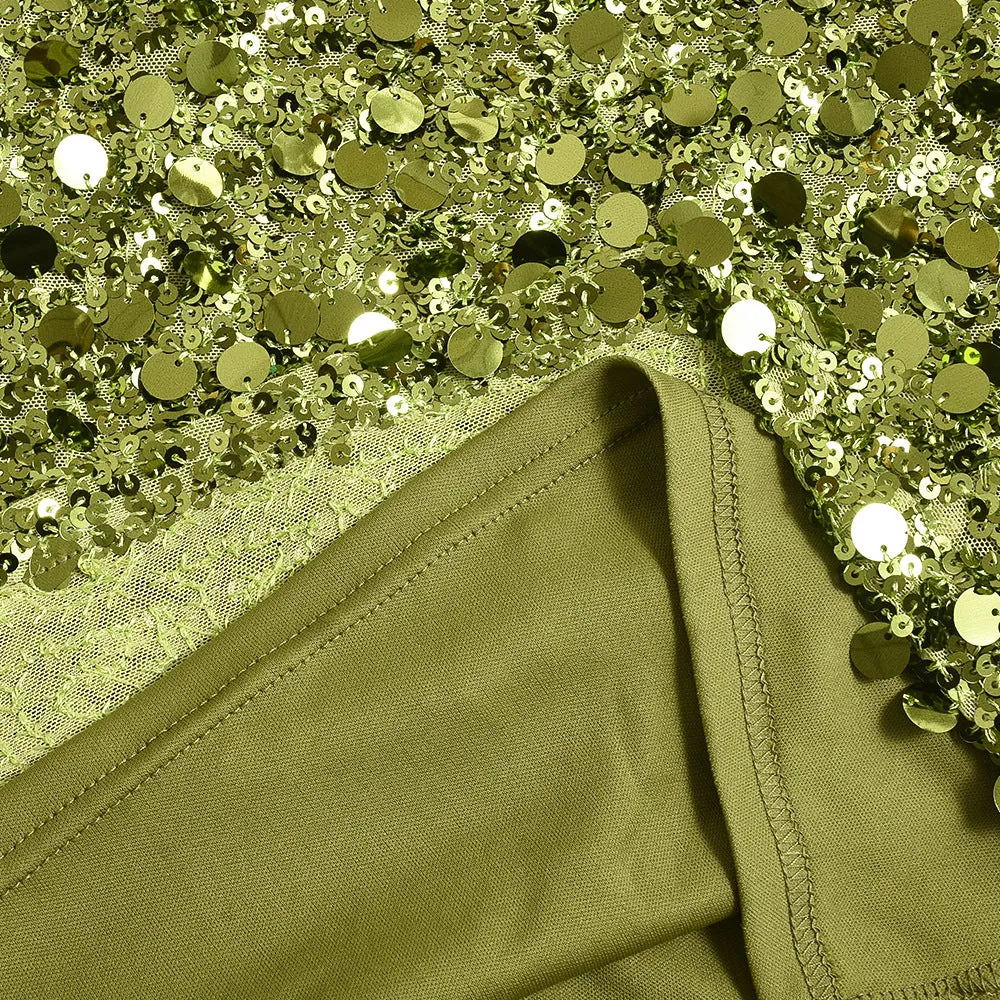 Christmas Low Rise Sequin Maxi Skirt