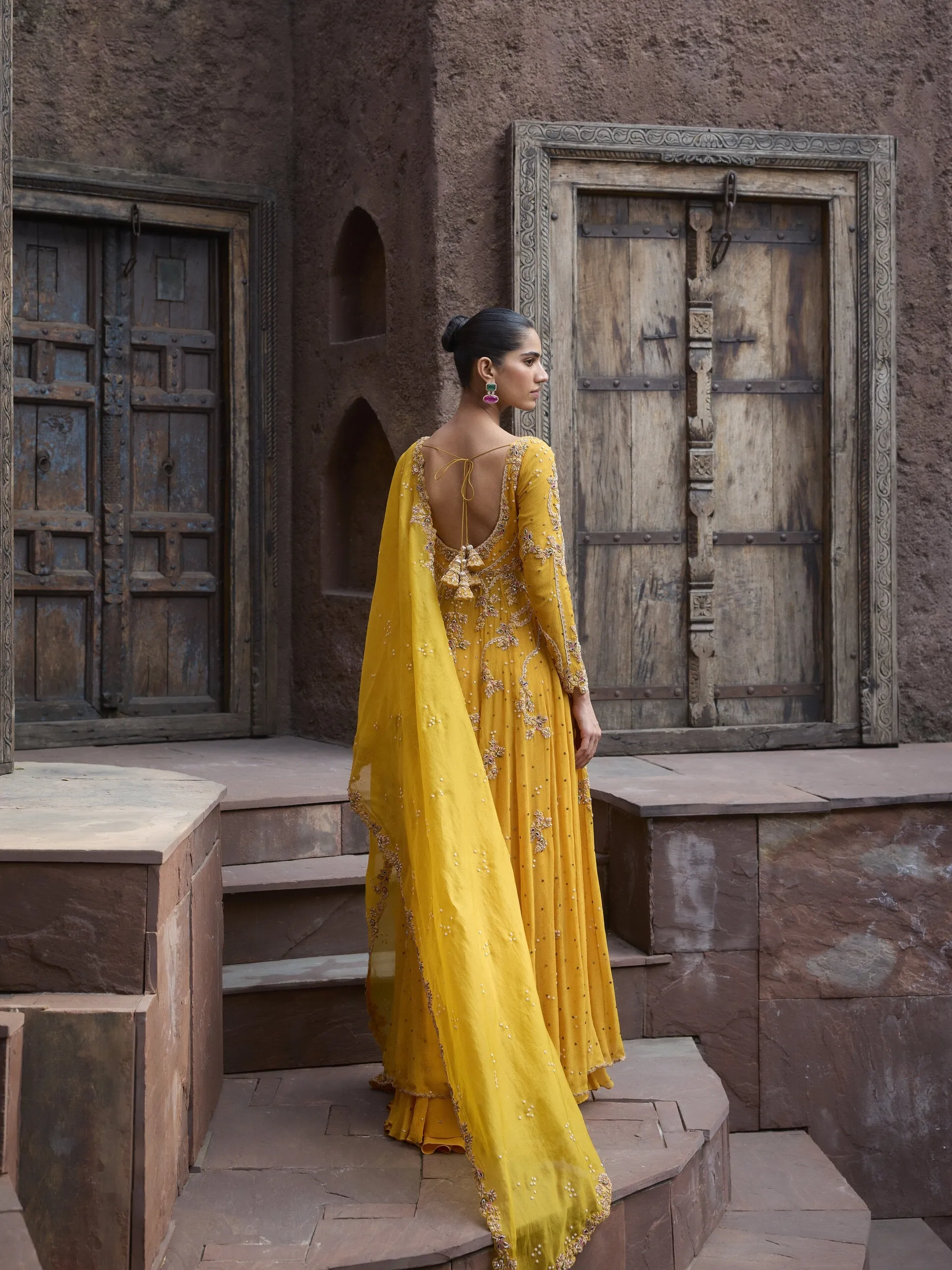 Citrine Bloom Kalidaar Suit