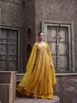 Citrine Bloom Kalidaar Suit