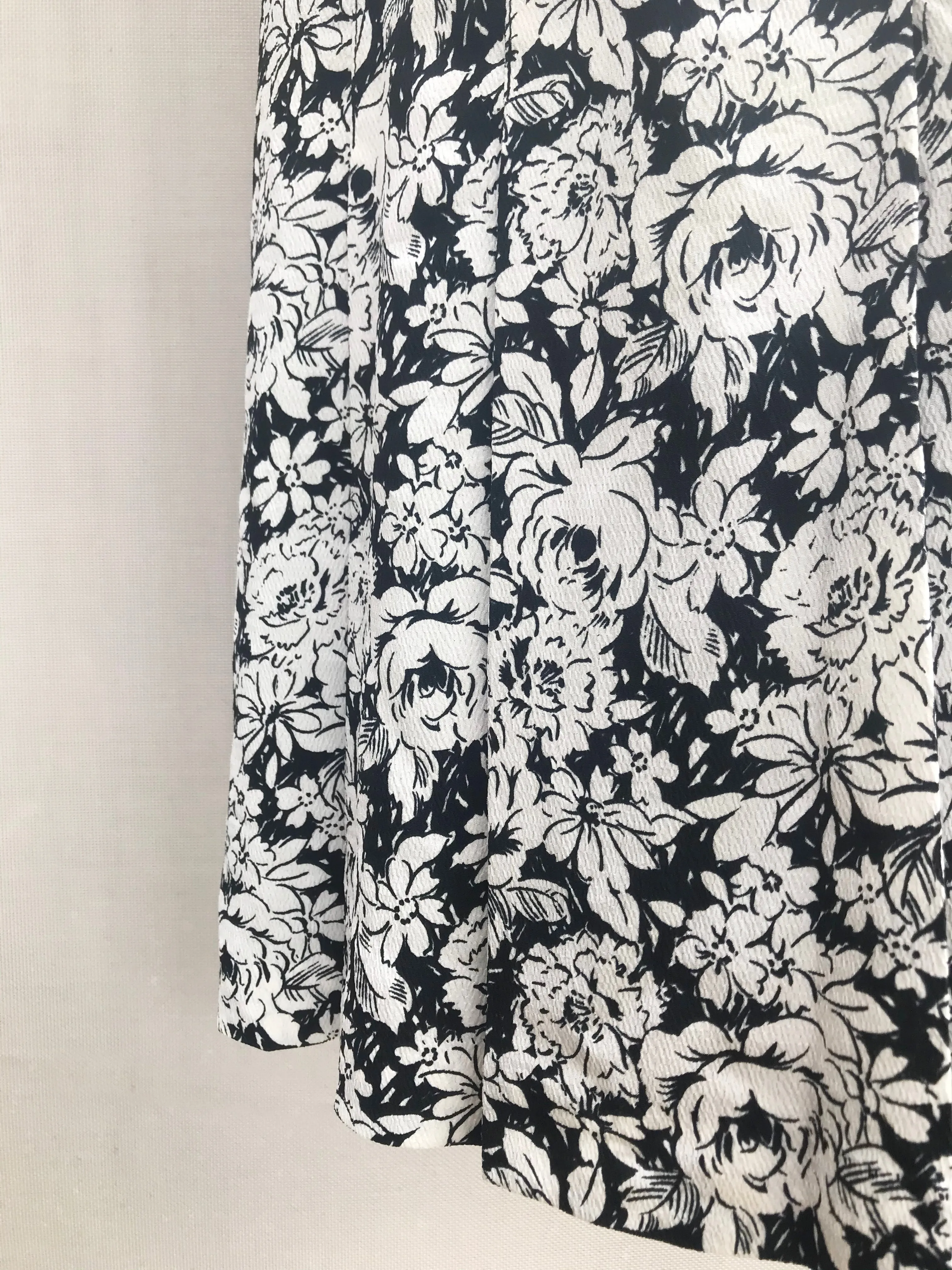 Classic Black & White Floral Skirt