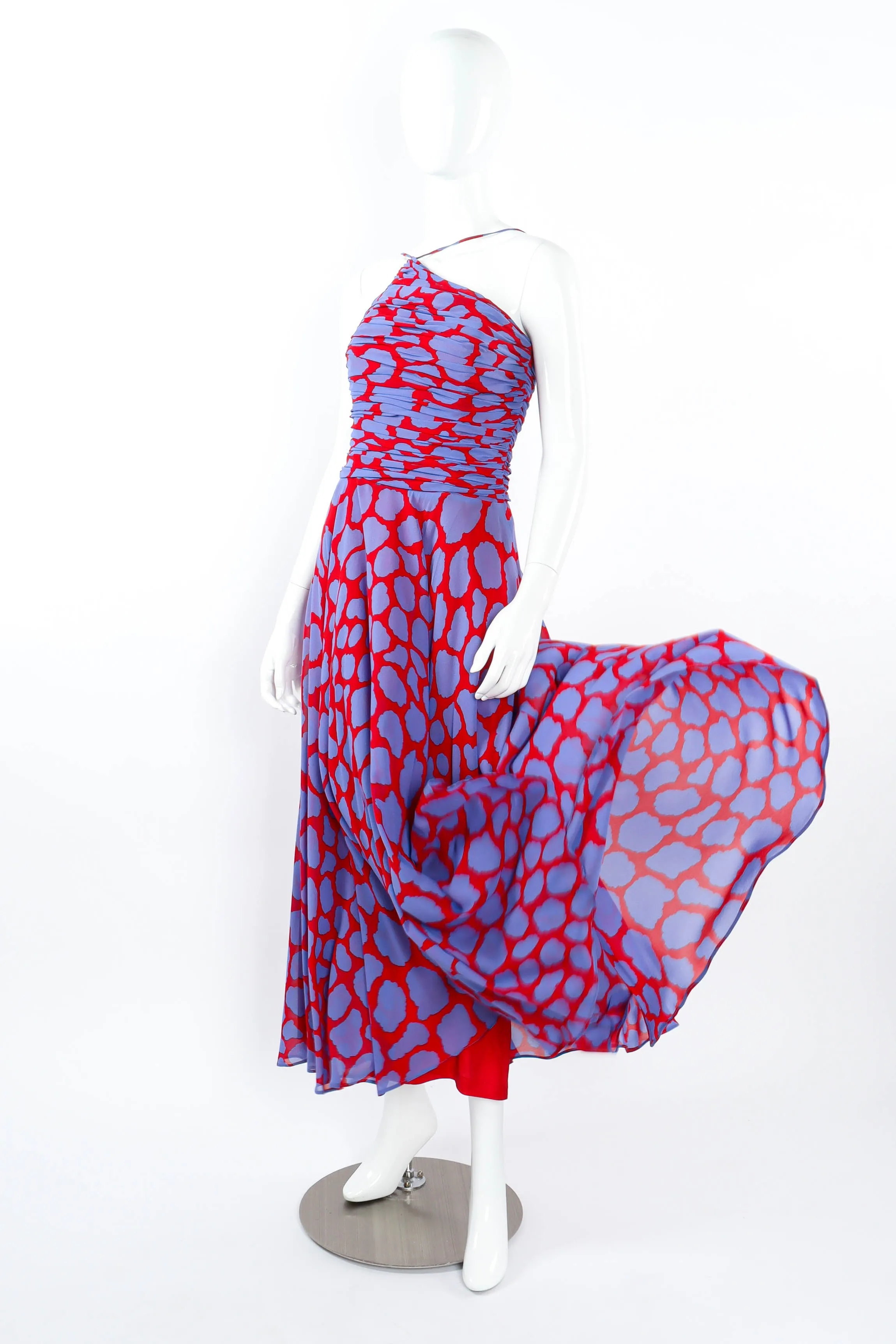 Cloud Print Soirée Dress
